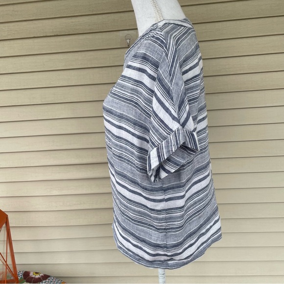 Artisan NY Striped Linen Top Size M - Picture 2 of 6